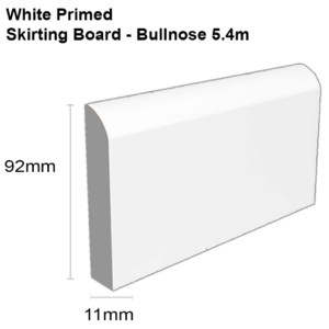 Moulding White Pine Primed - Bullnose