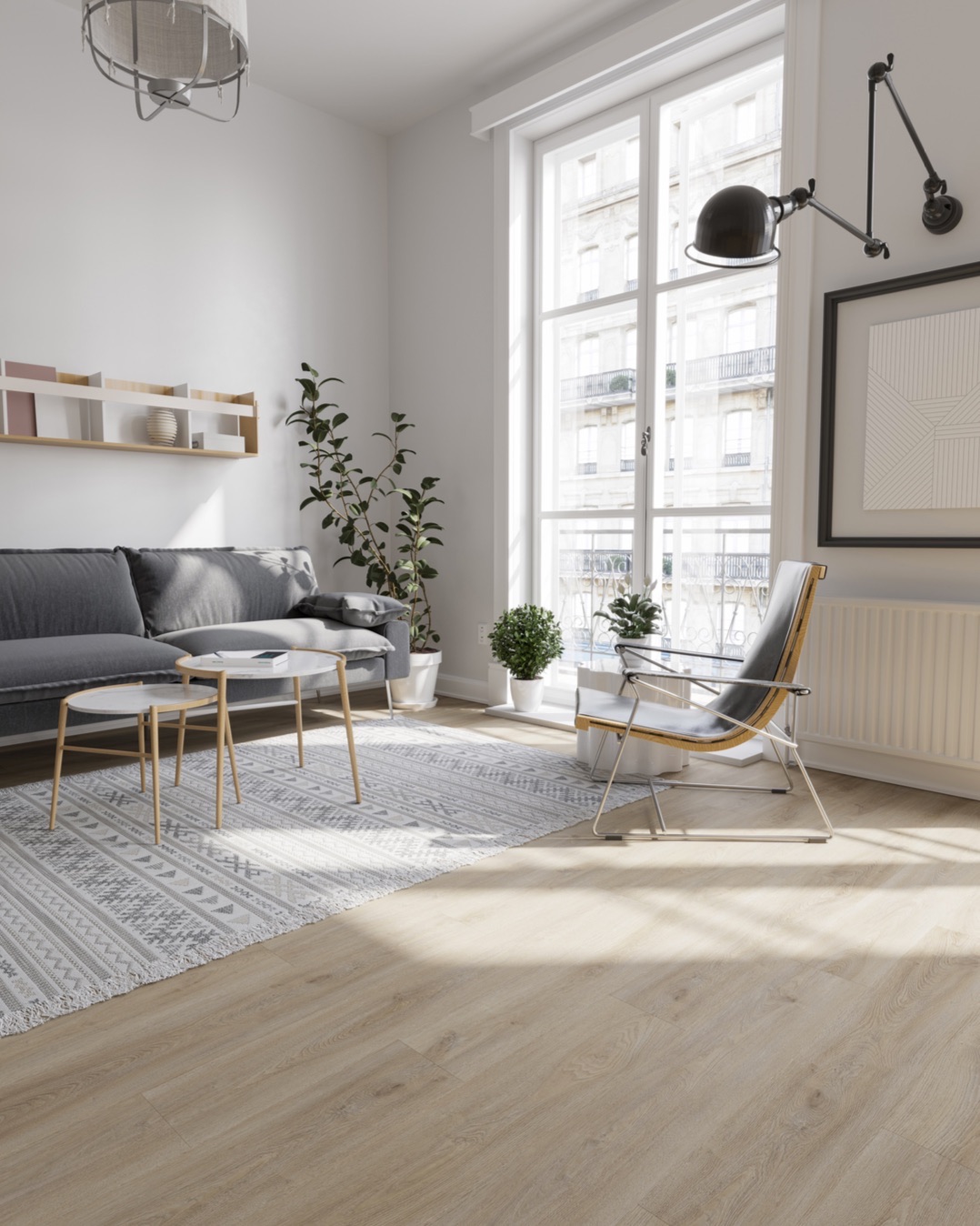 Natural Oak Hybrid flooring in an apartment