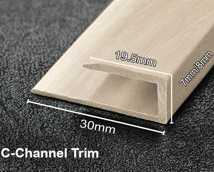 Aluminium C-Channel Vinyl Wrapped 7/8mm - Helena Oak 2.52m - Image 2