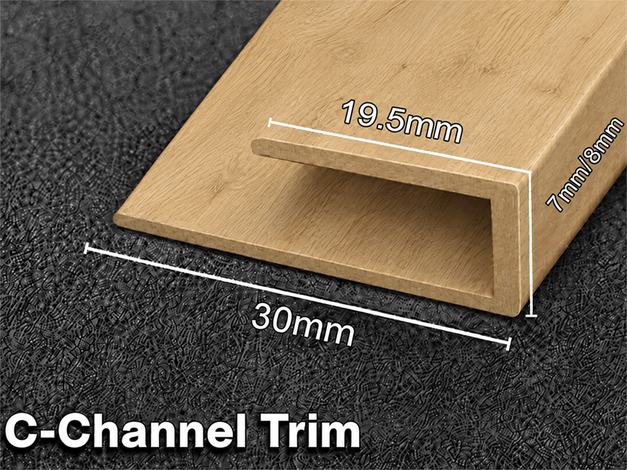 Aluminium C-Channel Vinyl Wrapped 7/8mm - Hampton Oak 2.52m - Image 2