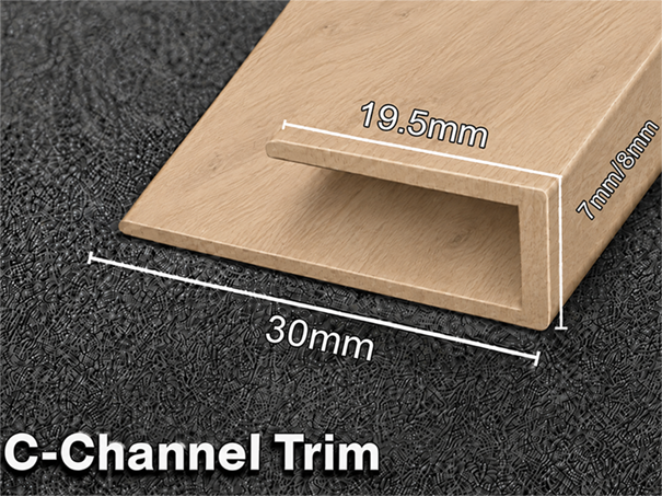 Aluminium C-Channel Vinyl Wrapped 7/8mm - Light Oak 2.52m - Image 2
