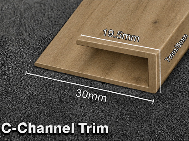 Aluminium C-Channel Vinyl Wrapped 7/8mm - European Oak 2.52m - Image 2