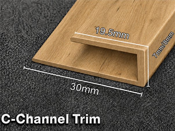 Aluminium C-Channel Vinyl Wrapped 7/8mm - Spotted Gum 2.52m - Image 2