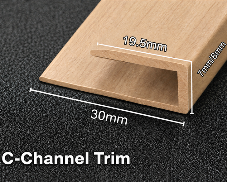 Aluminium C-Channel Vinyl Wrapped 7/8mm - Washed Oak 2.52m - Image 2