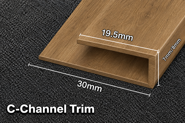 Aluminium C-Channel Vinyl Wrapped 7/8mm - French Oak 2.52m - Image 2