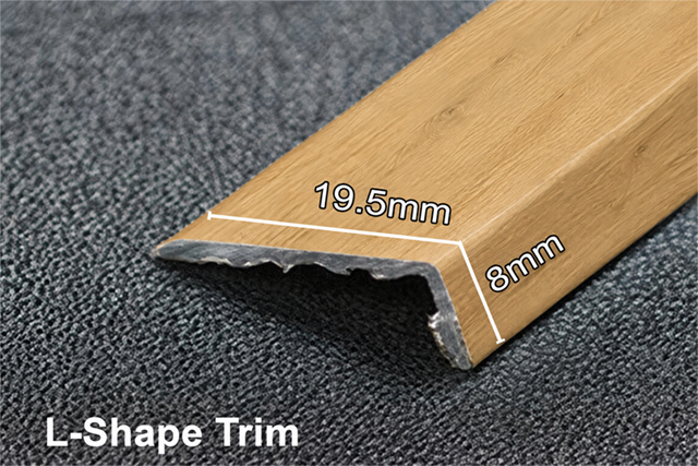 Aluminium L-Shape Trim Vinyl Wrapped - Hampton Oak 2.52m - Image 2