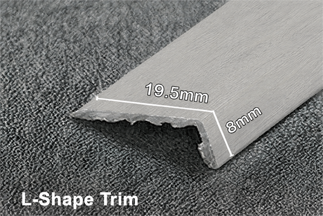 Aluminium L-Shape Trim Vinyl Wrapped - Light Grey 2.52m - Image 2