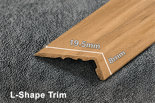 Aluminium L-Shape Trim Vinyl Wrapped - Spotted Gum 2.52m - Image 2