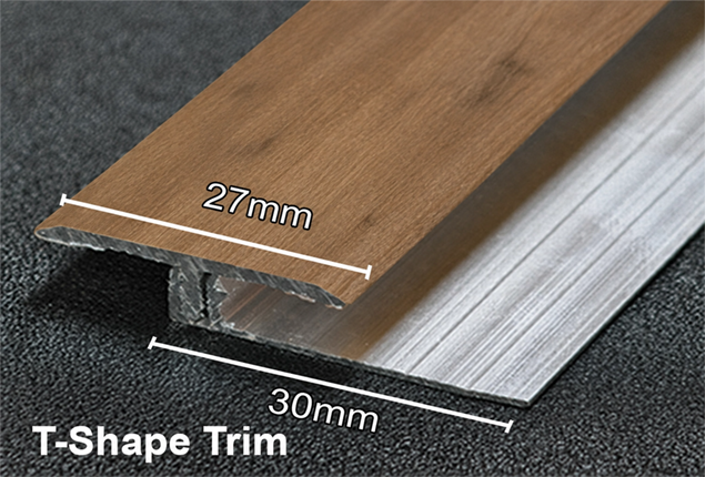 Aluminium T - Shape Trim Vinyl Wrapped & Base - Aged Oak 2.52m - Image 2
