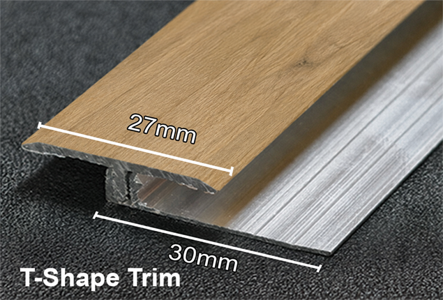Aluminium T - Shape Trim Vinyl Wrapped & Base - European Oak 2.52m - Image 2