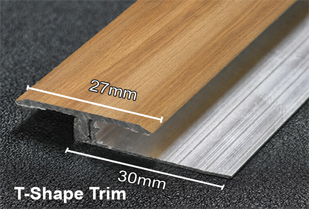 Aluminium T - Shape Trim Vinyl Wrapped & Base - Native Blackbutt 2.52m - Image 2