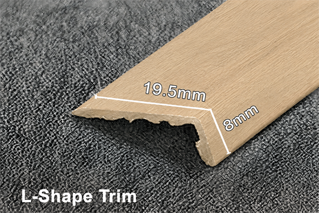 Aluminium L-Shape Trim Vinyl Wrapped - Washed Oak 2.52m - Image 2